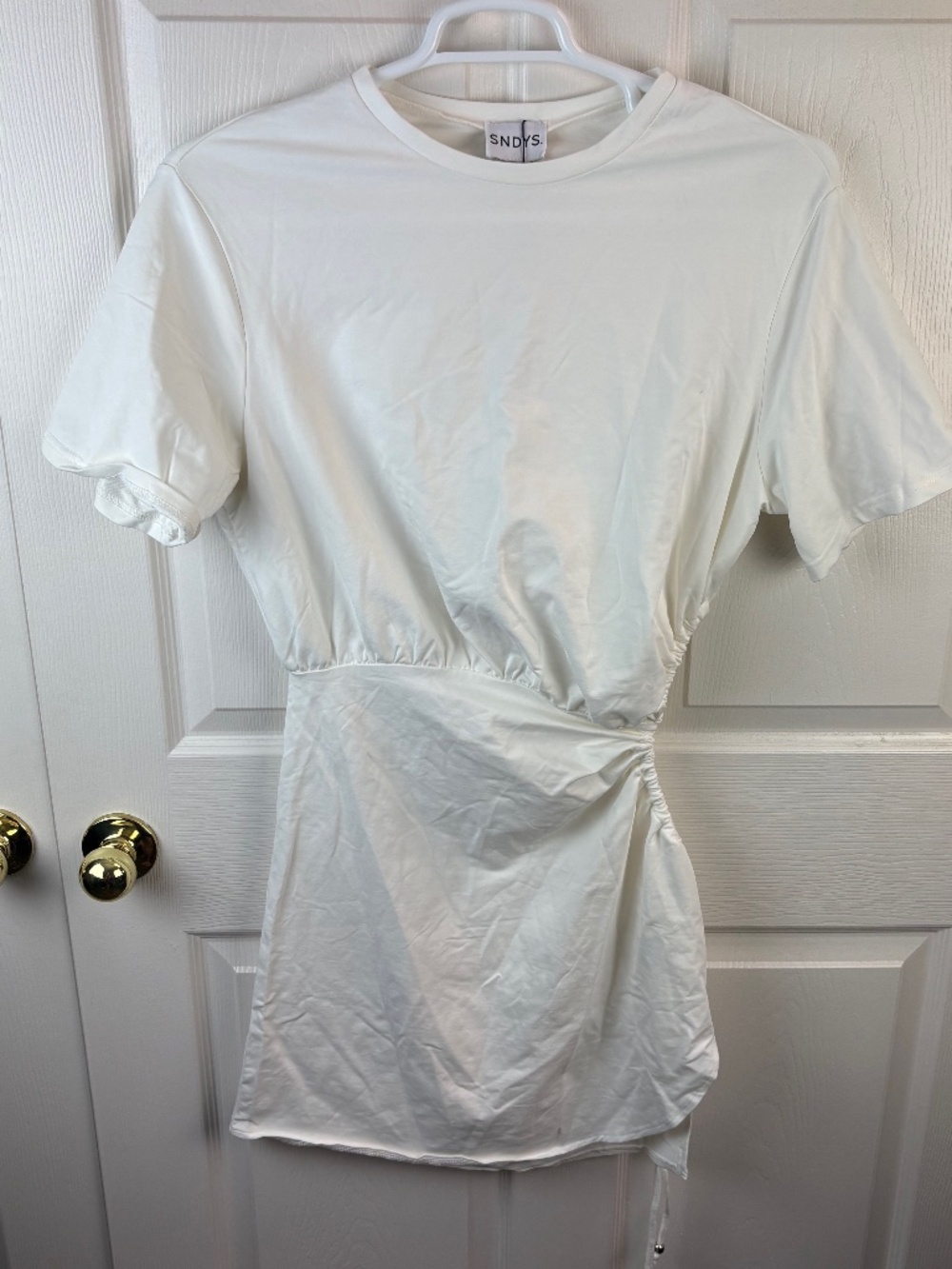 SNDYS Lola Mini Dress White Cut Out